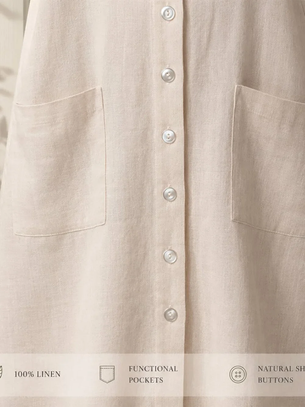 Rachel Zoe 100% Linen Button Front Midi Maxi Dress L Blush Pink Pockets NWT 50” - Picture 8 of 15